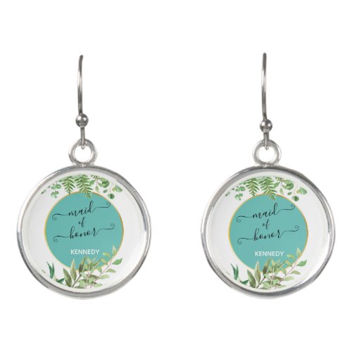 Teal Maid of Honor Fab Earrings