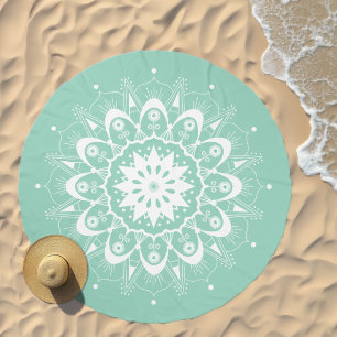Teal Mandala Beach Towel