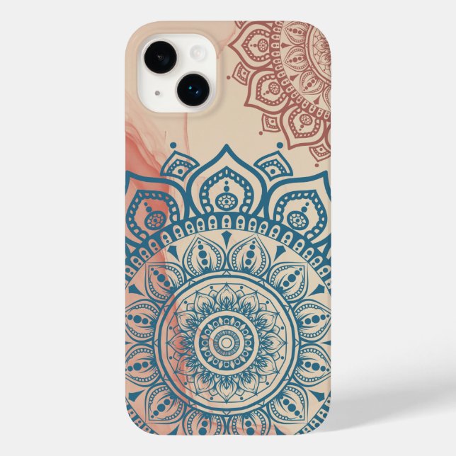 Teal Mandala Case-Mate iPhone Case (Back)