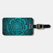 Teal Mandala Luggage Tag