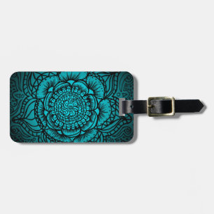 Teal Mandala Luggage Tag