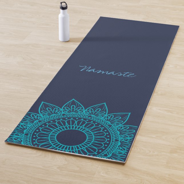 Teal Mandala Namaste Yoga Mat (In Situ)