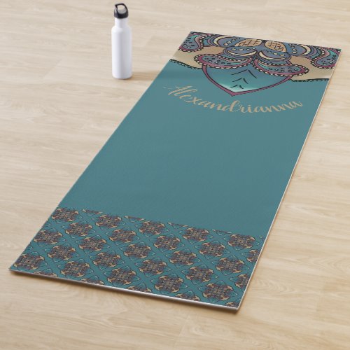 Teal Mandala Pilates Yoga Exercise Yoga Mat