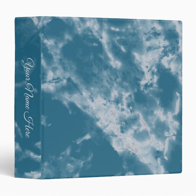 Teal Marble 3 Ring Binder (Front/Spine)