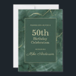 Teal Marble 50th Birthday Invitation<br><div class="desc">Beautiful formal teal marble invitation for a Milestone birthday party.

Customize the birthday invitation card for any milestone birthday and person.</div>