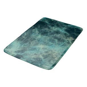 Teal Marble Abstract Bath Mat