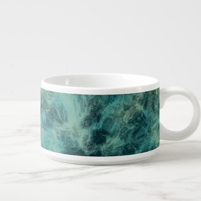 Teal Marble Abstract Bowl (Left)