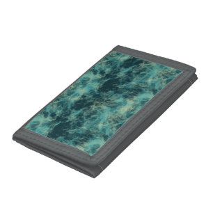 Teal Marble Abstract Trifold Wallet