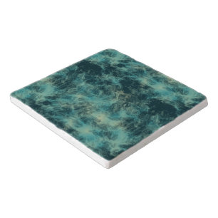 Teal Marble Abstract Trivet