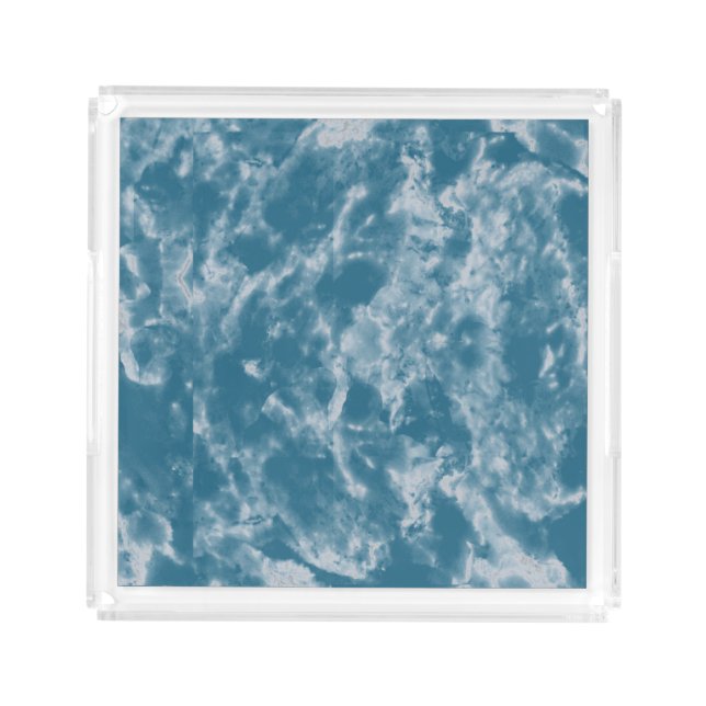 Teal Marble Acrylic Tray (Front)