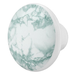 Teal Marble Ceramic Knob