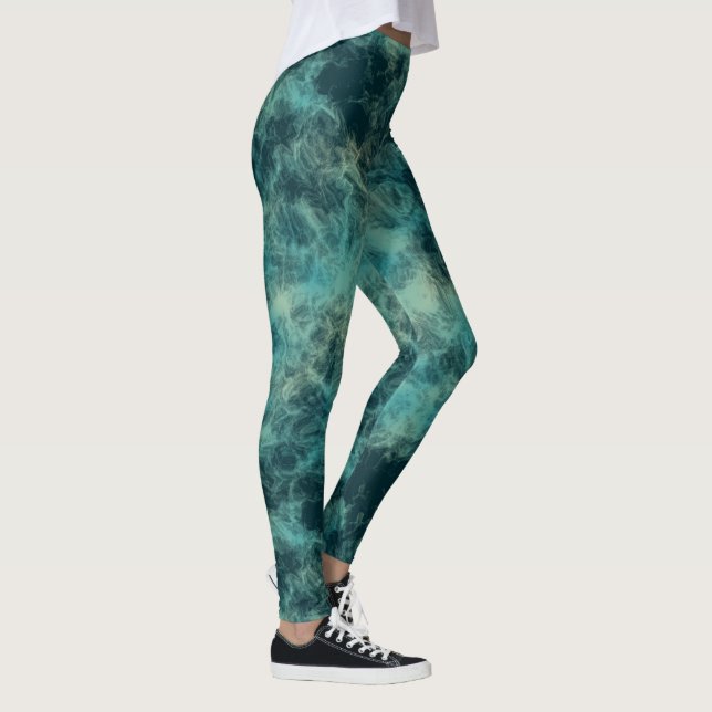 Teal Marble Leggings (Right)