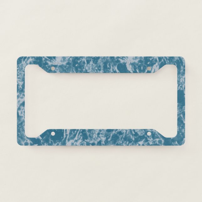 Teal Marble License Plate Frame (Front)