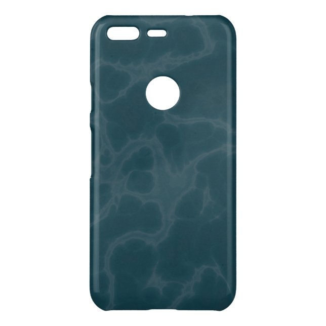 Teal marble uncommon google pixel case (Back)