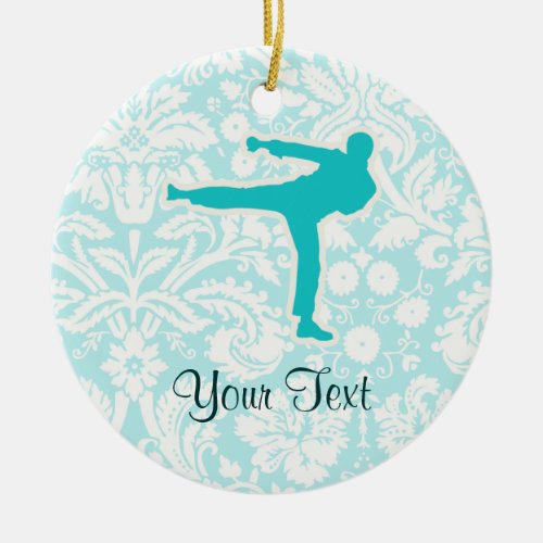 Teal Martial Arts Ceramic Ornament