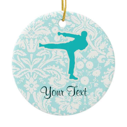 Teal Martial Arts Ceramic Ornament