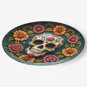 💀🎉Teal Me No Lies, the Día de los Muertos Paper Plates