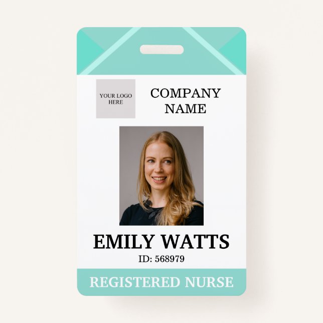 Teal Medical Doctor Aged Care Security Photo ID Badge (Front)