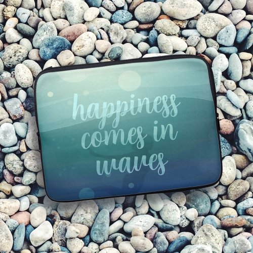 Teal Mermaid Happiness Comes in Waves Custom Laptop Sleeve