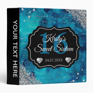 Sweet Sixteen Photo Album, Velvet Self Adhesive Album, Large Scrapbook Album,  Personalized 16th Birthday Gift 