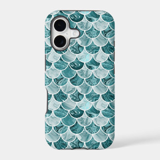 Teal mermaid scales iPhone 17 case