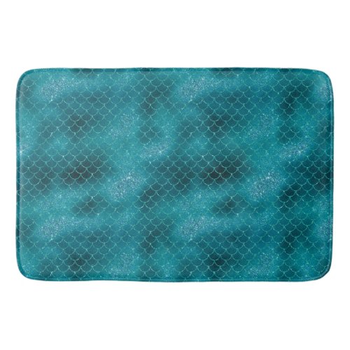 Teal Mermaid Sparkle Bath Mat