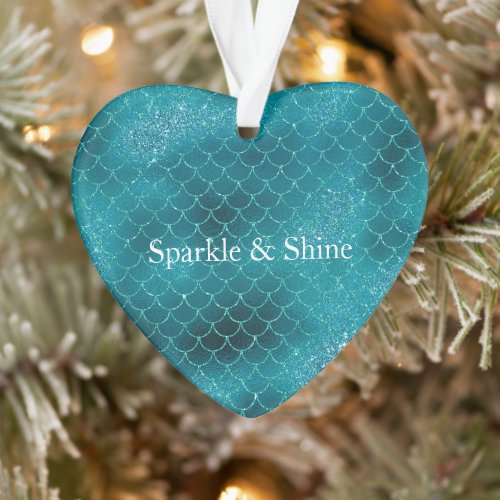 Teal Mermaid Sparkle Ornament