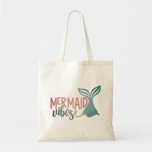 Teal Mermaid Vibes Cute Tote Bag