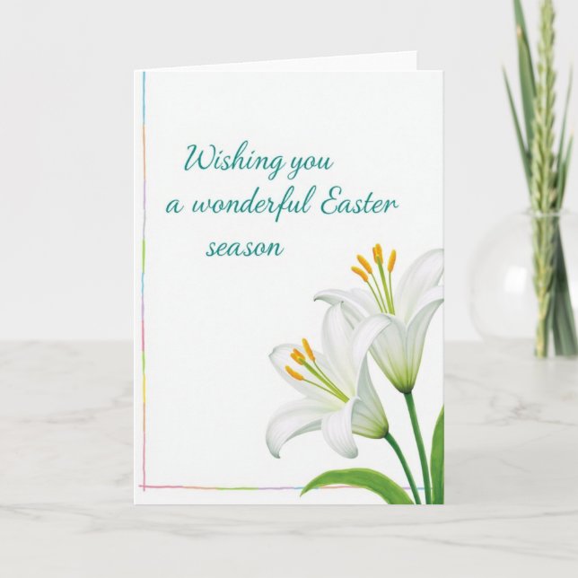 Teal Message Floral Art Card (Front)