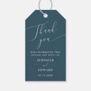 Teal Minimal Wedding Thank You  Gift Tags