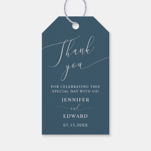 Teal Minimal Wedding Thank You  Gift Tags