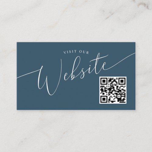 Teal Minimal Wedding Website QR code Enclosure Card