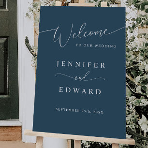 Teal Minimal Wedding Welcome Sign