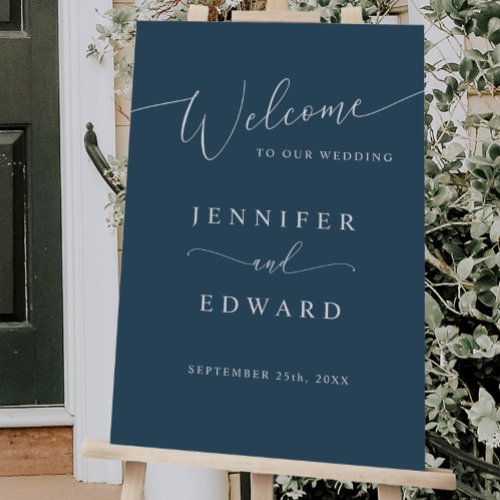 Teal Minimal Wedding Welcome Sign