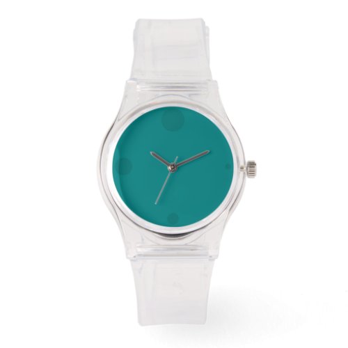 Teal Minimalist Clear with 3D Hole Hour Markers Watch