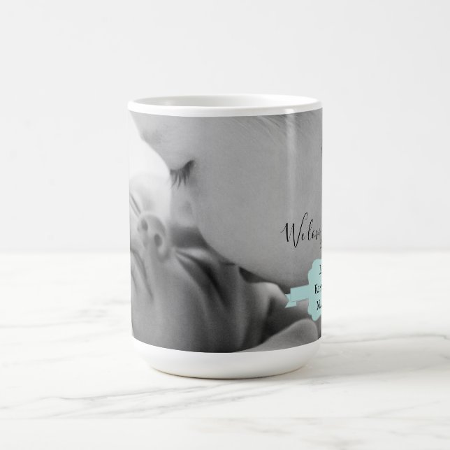 Teal Minimalist Photo Mother's Day Coffee Mug (Center)