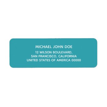 Teal Minimalist Simple Label by thepapershoppe at Zazzle