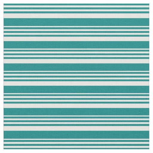 Teal & Mint Cream Stripes/Lines Pattern Fabric