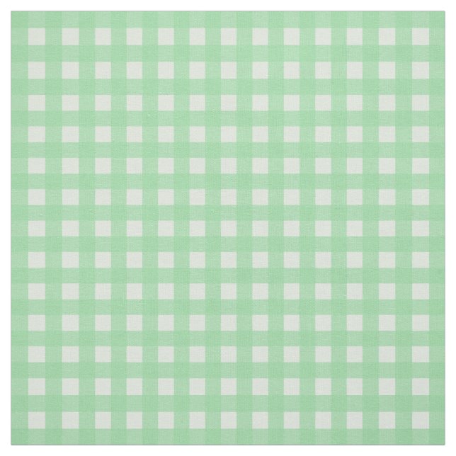 Teal Mint Gingham Plaid Checkered Pattern Fabric (Swatch)