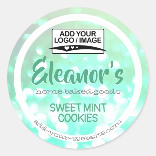 Teal Mint Green Logo Cake Product Packaging Label