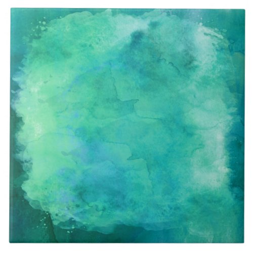 Teal Mint Green Watercolor Texture Pattern Tile