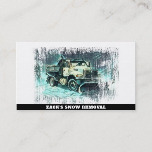   Teal Mint Snow Removal Snow Plow Truck AP74 Business Card