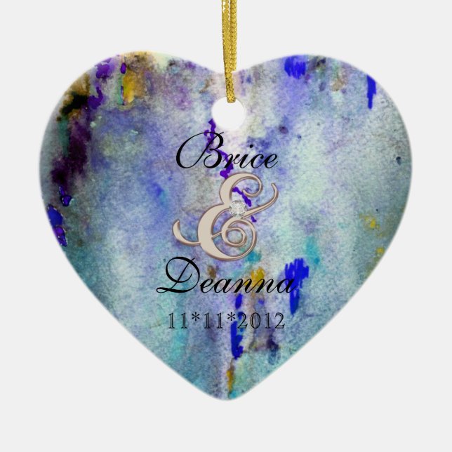 Teal Mist Champagne Wedding Favor Ornament (Front)