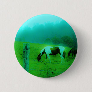 Teal mist Reto colored painted pony Horse Button