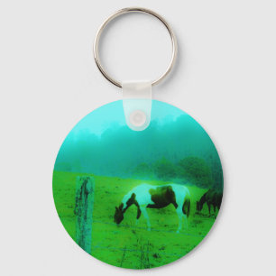 Teal mist Reto colored painted pony Horse Keychain