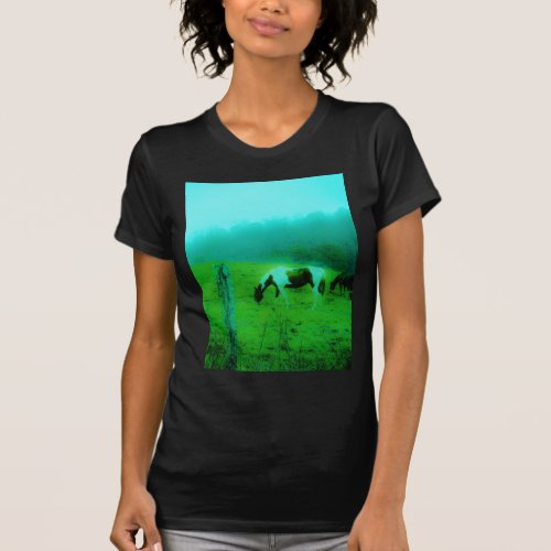 Teal mist Reto colored painted pony Horse T_Shirt