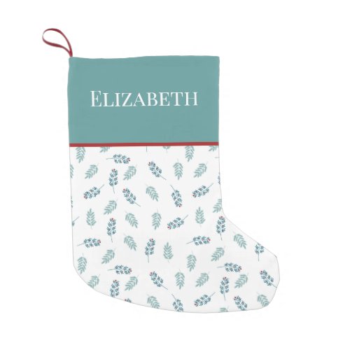 Teal Mistletoe Christmas Stocking