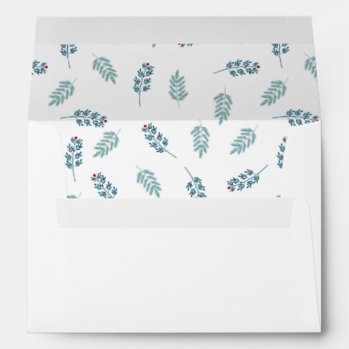 Teal Mistletoe Holiday  Envelope