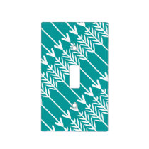 Teal Modern Arrow Pattern Light Switch Cover