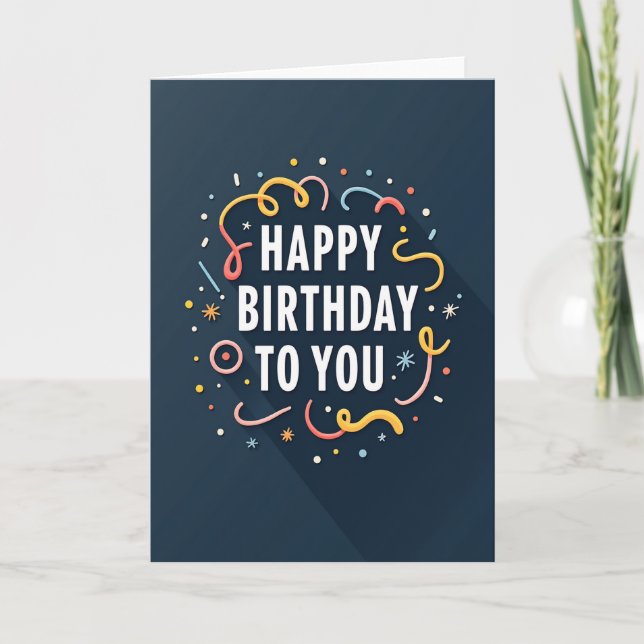 Teal Modern Birthday Card (Front)